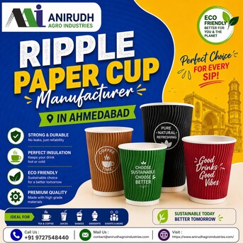 Ahmedabad, Farm & Garden, INR 1000,  Reliable Ripple Paper Cup Manufacturer In Ahmedabad | Premium Ripple Paper Glass Supplier
