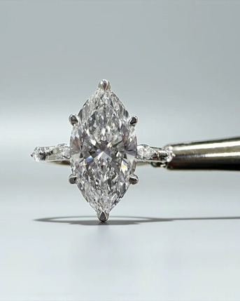 London, Jewelry, GBP 2950,  3ct Spaced Band Marquise Engagement Ring By Layla Diamonds