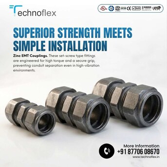 Barbados, Electrical & Plumbing, ✨ Technoflex Zinc EMT Couplings &ndash; Strong, Durable & Reliable For Secure Conduit Connection