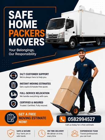Thuqbah, Household, SAFE HOME PACKERS MOVERS FURNITURE DISMENTALING REFIXING TRANSPORTATION SERVICE 0582994527