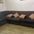 SAR 500,  L-Shaped Sectional Sofa Dark Brown Used Jeddah 500 SAR