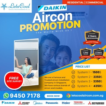 Singapore, Air Conditioners, SGD 999,  Daikin Aircon Promotion
