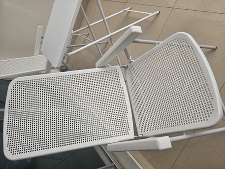 Manama, Furniture, BHD 25,  IKEA White 2 Folding  Chairs + 1 Folding Table For Balcony / Garden