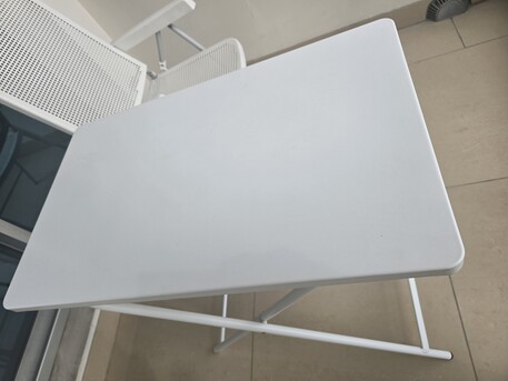 Manama, Furniture, BHD 25,  IKEA White 2 Folding  Chairs + 1 Folding Table For Balcony / Garden