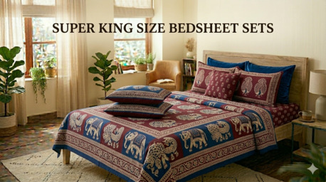 Mumbai, Household Items, INR 1499,  Super King Size Bedsheet Sets - 100% Cotton With Pillow Covers | Buy Online