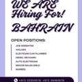 HIRING FOR BAHRAIN