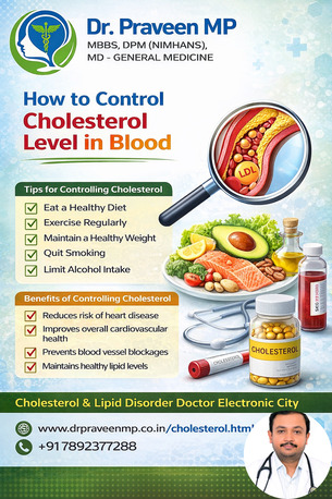 Bangalore, Health, How To Control Cholesterol Level In Blood &ndash; Dr. Praveen MP, Electronic City