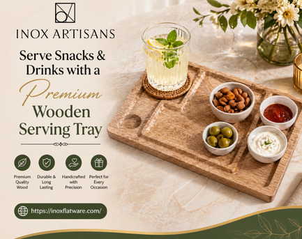 New York, Household Items, USD 25,  Serve Snacks & Drinks With A Premium Wooden Serving Tray