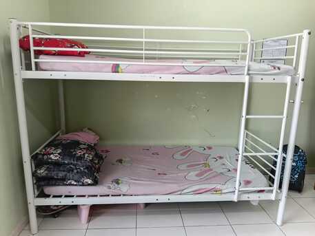 Khobar, Household Items, SAR 300,  Kids Bunk Bed High Quality White Steel Good Condition