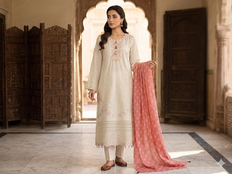 Thuqbah, Clothing & Accessories, SAR 190,  Ready To Wear Cotton Embroidered Work Lawn