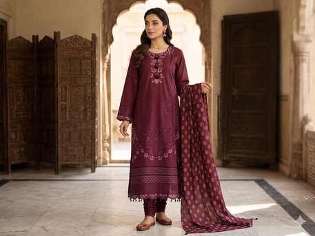 Thuqbah, Clothing & Accessories, SAR 190,  Ready To Wear Cotton Embroidered Work Lawn
