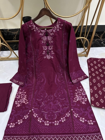 Thuqbah, Clothing & Accessories, SAR 190,  Ready To Wear Cotton Embroidered Work Lawn
