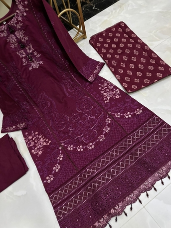 Thuqbah, Clothing & Accessories, SAR 190,  Ready To Wear Cotton Embroidered Work Lawn