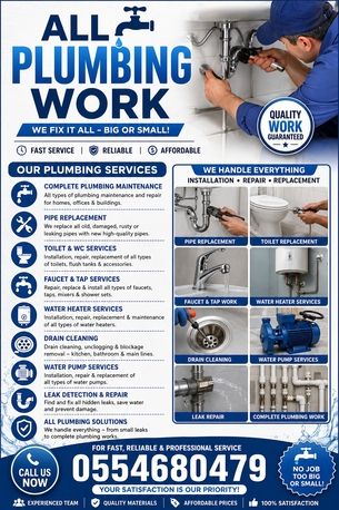 Riyadh, Appliance Repair, Plumbing Work