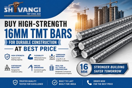 Indore, Materials, Buy High-Strength 16mm TMT Bars For Durable Construction At Best Price