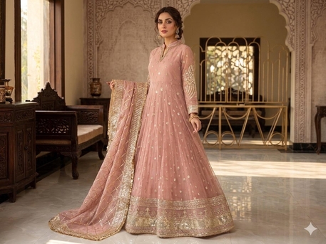 Ajman, Clothing & Accessories, AED 240,  Ready To Wear Chiffon With Organza Embroidered Dupata