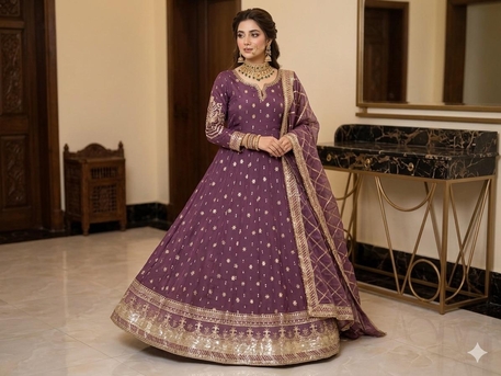 Ajman, Clothing & Accessories, AED 240,  Ready To Wear Chiffon With Organza Embroidered Dupata