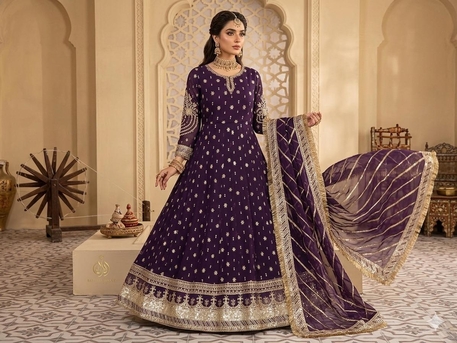 Ajman, Clothing & Accessories, AED 240,  Ready To Wear Chiffon With Organza Embroidered Dupata