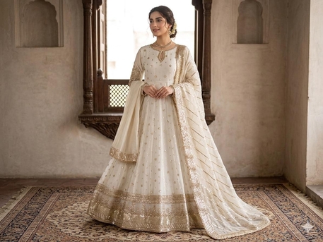 Ajman, Clothing & Accessories, AED 240,  Ready To Wear Chiffon With Organza Embroidered Dupata
