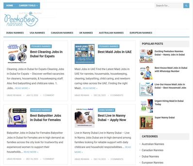 Dubai, Businesses For Sale, PeekabooNannies.Com - Established Nanny & Maid Platform For Sale | High-Traffic Website