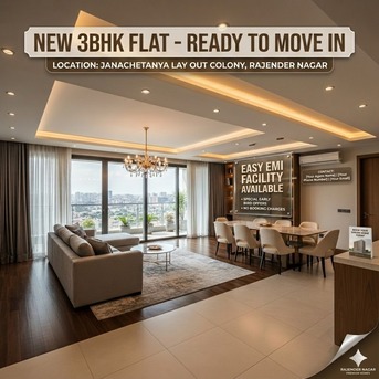 Hyderabad, Real Estate For Sale, INR 4900,  3 BR,  1310 Sq. Feet,  Brand New Ready To Move 3bhk Flat For Sale At Jana Chetanya Layout Colony Rajender Nagar