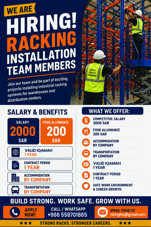 Jeddah, Jobs, Racking Installation Expert