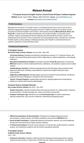 Riyadh, Job Seekers, For Teacher Position