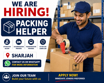 Sharjah, Jobs, Packing Helper Required &ndash; Sharjah