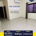 BHD 250/month,  Furnished,  115 Sq. Meter,  2 BHK Semi Furnished Apartment For Rent In Adliya  BD.250/- Inclusive