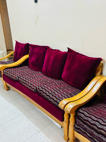 Jizan, Furniture, SAR 250,  Classic Wooden-Frame 3-piece Sofa Set