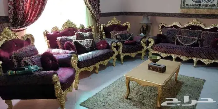 Al Hamra, Furniture, SAR 950,  Excellent Condition Full Living Room With 7 Seat Coach, Carpet And 3 Caffee Tables