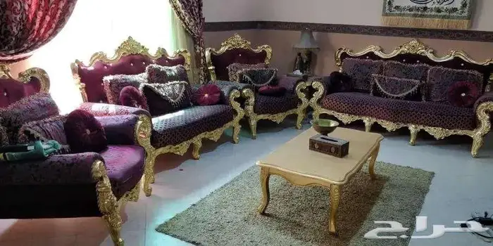 Al Hamra, Furniture, SAR 950,  Excellent Condition Full Living Room With 7 Seat Coach, Carpet And 3 Caffee Tables