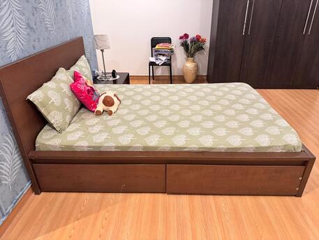 Saar, Furniture, BHD 60,  Double Bed With Mattress & Box Cabinet