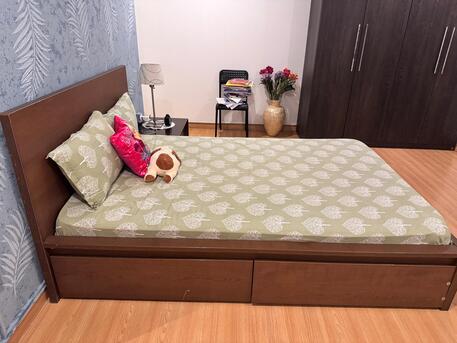 Saar, Furniture, BHD 60,  Double Bed With Mattress & Box Cabinet