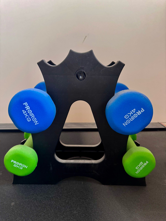 Riyadh, Health & Beauty Items, SAR 130,  Home Gym Set &ndash; Rubber Coated Dumbbells (4kg & 2kg) + Workout Mat - PROIRON