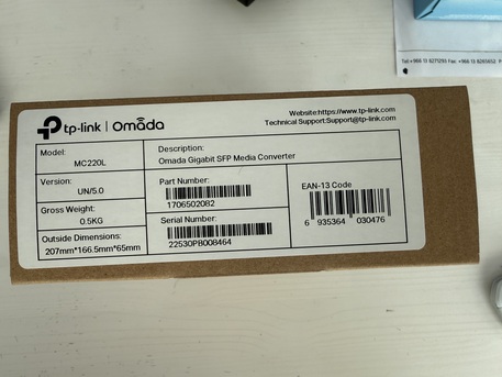 Dammam, Electronics, SAR 65,  TP-Link MC220L RJ45 To Sfp Slot Supporting Mini Gbic Modules (1000m)