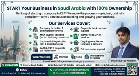 Hamad Town, Businesses For Sale, The Business Consultant (Business Start Up Formation & Support Services MISA & ZATCA)...