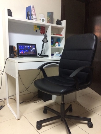 Al Malaz, Furniture, SAR 300,  Leather Office Chair From IKEA With Excellent Condition