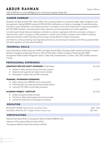 Riyadh, Job Seekers, Junior Financial Accountant | Data Analyst | NEBOSH Certified | Available In KSA