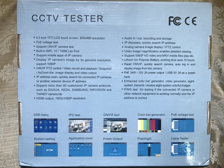 Al Sharafeyah, Tools, SAR 875,  CCTV IP Camera Tester 5 In 1, PoE Out, IP & AHD, TVI, CVI Cameras, Touch Screen, Excellent