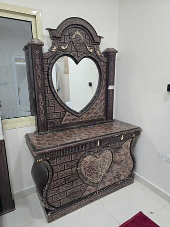 Hofuf, Furniture, SAR 300,  King Size Bed With Mattress And Dressing Table And Sofa For Urgent Sale!!