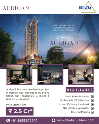 Mumbai, Real Estate, Luxury 2, 3 & 4 BHK Flats In Borivali West At Auriga 9