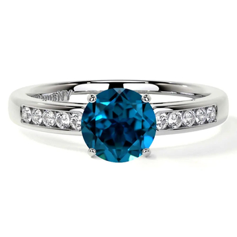 New York, Jewelry, USD 1651,  Grab Solitaire Engagement Ring 0.70cttw Blue Gem Ring