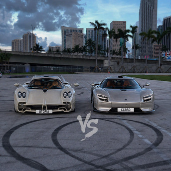 New York, Automotive, Pagani Utopia Vs Koenigsegg CC850