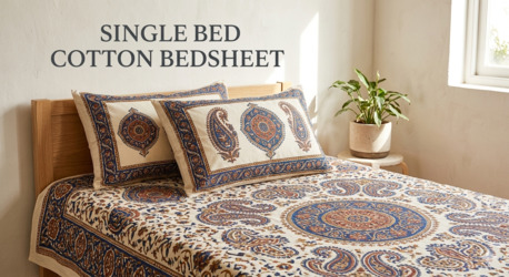 Kabul, Household Items, Ind 1499,  Buy Single Bed Cotton Bedsheet Online - Pure Cotton, Soft & Breathable With Pillow Cover