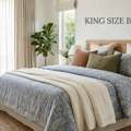 INR 1499,  King Size Bed Sheet Pure Cotton - Handloom, Soft & Breathable With 2 Pillow Covers India