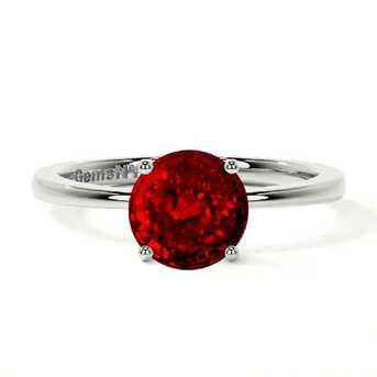 New York, Jewelry, USD 2094,  Premium 1.06 Cts AA Quality Round Ruby Ring For Sale At GemsNY