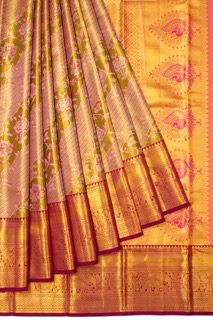 Kurnool, Businesses For Sale, Premium Golden Colour Silk Saree For Wedding | Mavuris
