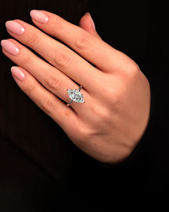 London, Jewelry, GBP 3250,  Stunning 3.50ct Hidden Halo Solitaire Marquise Diamond Ring