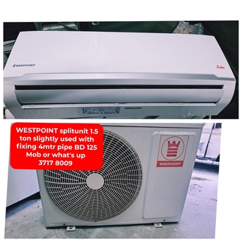 Manama, Air Conditioners, BHD 125,  🌍🏕Westpoint Splitunit 1.5 Ton In Good Condition For Sale With Delivery And Fixing